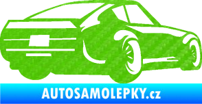 Samolepka Závodní auto 009 pravá 3D karbon zelený kawasaki