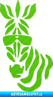 Samolepka Zebra 003 levá cool s brýlemi 3D karbon zelený kawasaki