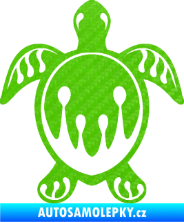 Samolepka Želva 007 3D karbon zelený kawasaki