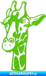 Samolepka Žirafa 001 levá 3D karbon zelený kawasaki