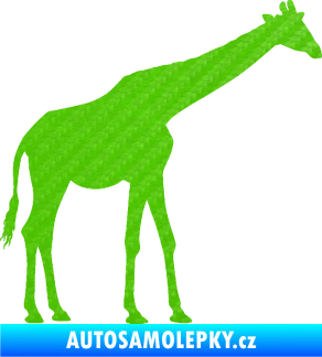 Samolepka Žirafa 002 pravá 3D karbon zelený kawasaki