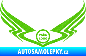 Samolepka Znak Tetování 003 3D karbon zelený kawasaki