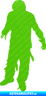 Samolepka Zombie 001 levá 3D karbon zelený kawasaki