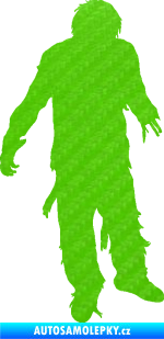 Samolepka Zombie 001 pravá 3D karbon zelený kawasaki