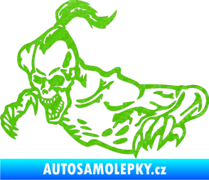 Samolepka Zombík levá 3D karbon zelený kawasaki