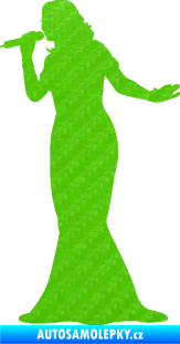 Samolepka Zpěvačka 001 levá 3D karbon zelený kawasaki