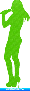 Samolepka Zpěvačka 002 levá 3D karbon zelený kawasaki