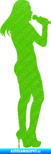 Samolepka Zpěvačka 002 pravá 3D karbon zelený kawasaki