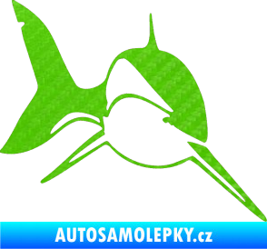 Samolepka Žralok 004 pravá 3D karbon zelený kawasaki