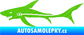 Samolepka Žralok 006 levá 3D karbon zelený kawasaki