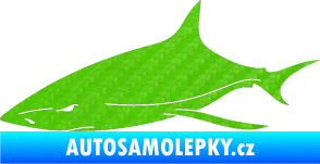 Samolepka Žralok 008 levá 3D karbon zelený kawasaki