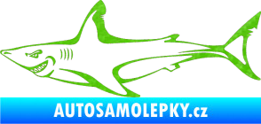 Samolepka Žralok 009 levá 3D karbon zelený kawasaki