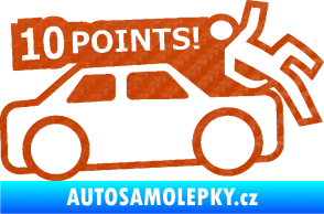 Samolepka 10 points  3D karbon oranžový