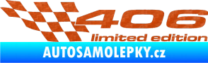 Samolepka 406 limited edition levá 3D karbon oranžový