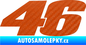 Samolepka 46 Valentino Rossi jednobarevná 3D karbon oranžový