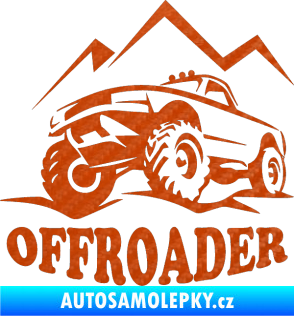 Samolepka 4x4 Offroader levá 3D karbon oranžový