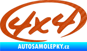 Samolepka 4x4 varianta 011 3D karbon oranžový