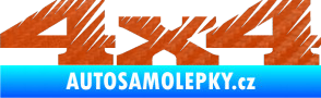 Samolepka 4x4 varianta 012 3D karbon oranžový