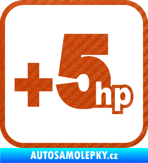 Samolepka +5hp 002 3D karbon oranžový