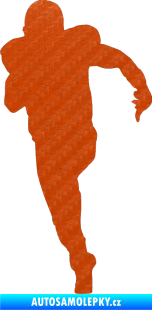 Samolepka Americký fotbal 005 levá 3D karbon oranžový