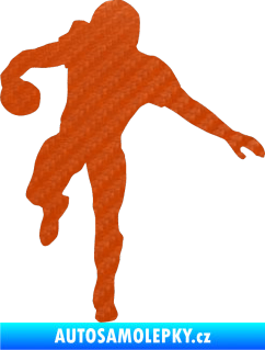 Samolepka Americký fotbal 006 levá 3D karbon oranžový