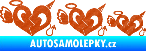 Samolepka Angel devil family 002 rodinka v autě 3D karbon oranžový