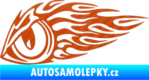 Samolepka Animal flames 016 levá zvířecí oko 3D karbon oranžový