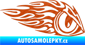 Samolepka Animal flames 016 pravá zvířecí oko 3D karbon oranžový