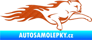 Samolepka Animal flames 018 pravá panter 3D karbon oranžový