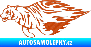 Samolepka Animal flames 021 levá tygr 3D karbon oranžový