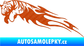 Samolepka Animal flames 022 levá tygr 3D karbon oranžový