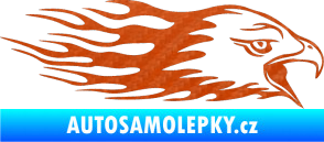 Samolepka Animal flames 023 pravá orel 3D karbon oranžový
