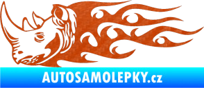 Samolepka Animal flames 025 levá nosorožec 3D karbon oranžový