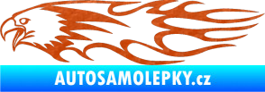 Samolepka Animal flames 026 levá orel 3D karbon oranžový