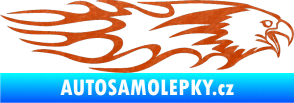 Samolepka Animal flames 026 pravá orel 3D karbon oranžový