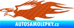 Samolepka Animal flames 030 levá orel  3D karbon oranžový