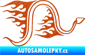 Samolepka Animal flames 040 pravá had 3D karbon oranžový