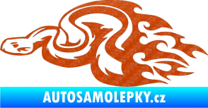 Samolepka Animal flames 042 levá had 3D karbon oranžový