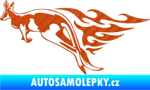 Samolepka Animal flames 044 levá klokan 3D karbon oranžový