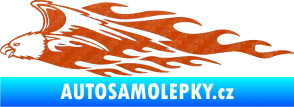 Samolepka Animal flames 052 levá orel 3D karbon oranžový