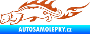 Samolepka Animal flames 056 levá puma 3D karbon oranžový