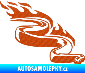 Samolepka Animal flames 064 pravá had 3D karbon oranžový