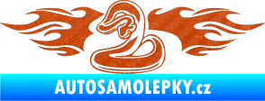 Samolepka Animal flames 072 levá had 3D karbon oranžový