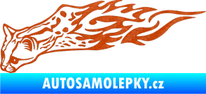 Samolepka Animal flames 080 levá gepard 3D karbon oranžový