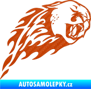 Samolepka Animal flames 083 pravá puma 3D karbon oranžový
