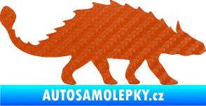 Samolepka Ankylosaurus 001 pravá 3D karbon oranžový