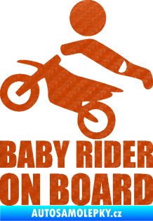 Samolepka Baby rider on board levá 3D karbon oranžový