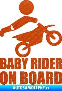 Samolepka Baby rider on board pravá 3D karbon oranžový