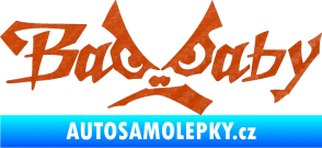 Samolepka Bad Baby 3D karbon oranžový
