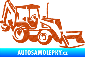 Samolepka Bagr 002 pravá 3D karbon oranžový